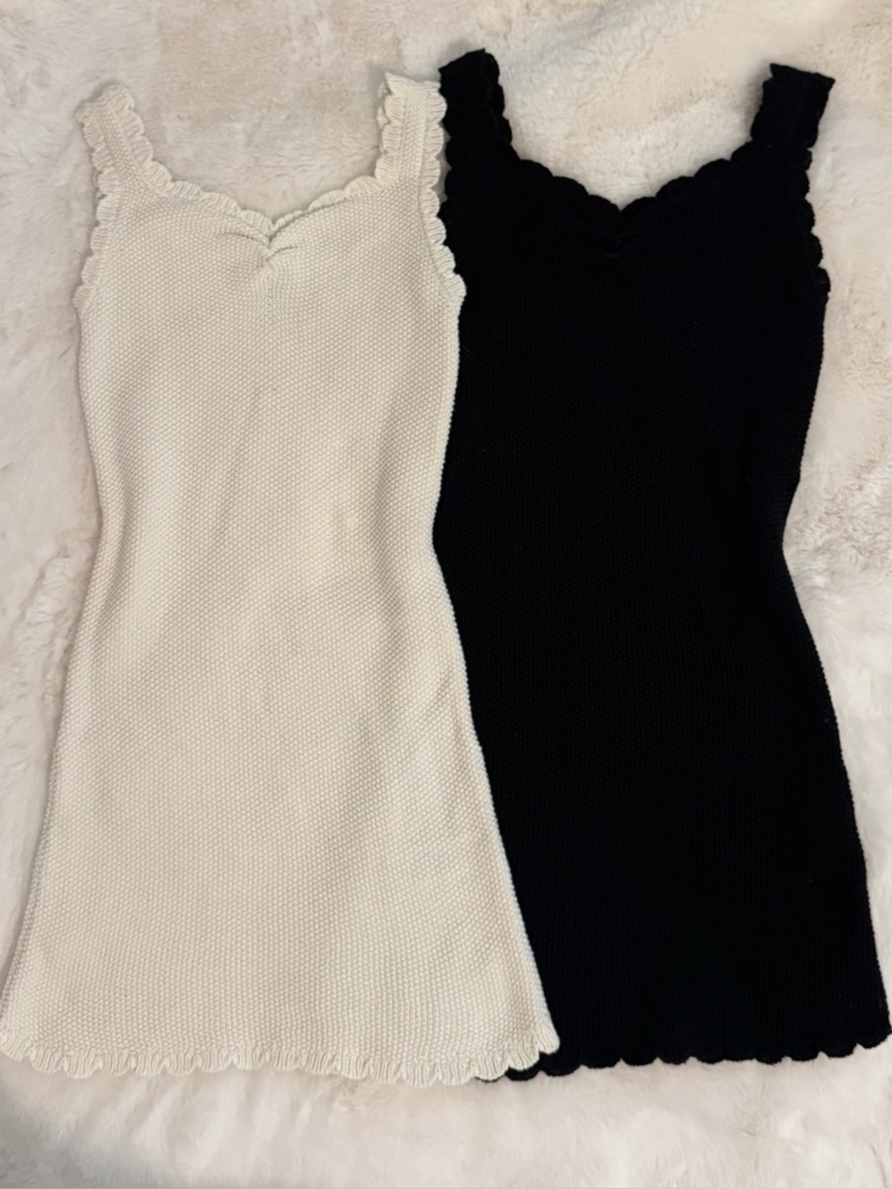 Girls Knit Dresses - Cream & Black